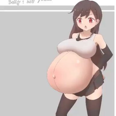 final fantasy, final fantasy vii, tifa lockhart, 1111122, 1girls, belly expansion, big breasts, breast expansion, breasts, cleavage, expansion, female, female only, huge belly, hyper belly