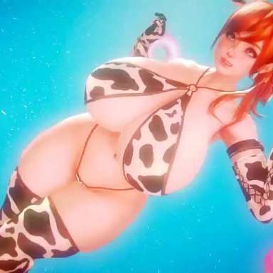 original, original character, milkies, 1girls, ass, breasts, cowprint, dancing, female, female only, hourglass figure, huge ass, huge breasts, thick thighs, wide hips