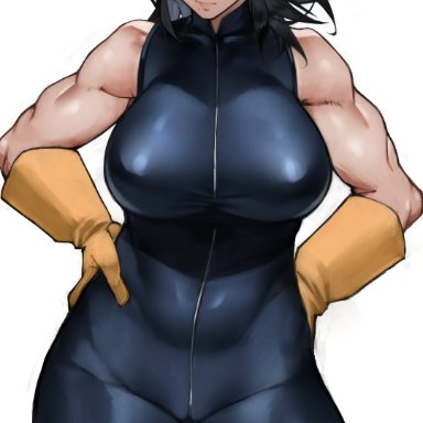 my hero academia, nana shimura, yoshi55level, 1girls, female focus, female only, looking at viewer, muscular female, solo, solo female, solo focus