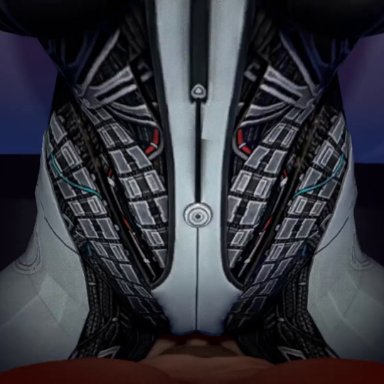 mass effect, edi (mass effect), skeletron27, big breasts, huge breasts, human, human penetrating, missionary position, pov, robot girl, up close, vaginal penetration, 3d, animated, no sound