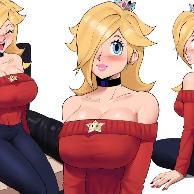 mario (series), nintendo, super mario bros., super mario galaxy, princess rosalina, echosaber, big breasts, breasts, busty, cleavage, curvy, cute, female, female focus, female only