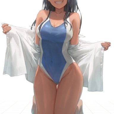 please don't bully me, nagatoro, hayase nagatoro, yohan1754, 1girls, big breasts, breasts, cleavage, female, female only, large breasts, one-piece swimsuit, solo, swimsuit, absurdres, highres