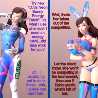 1girls, 3d, ass expansion, bimbofication, brain drain, breast expansion, bunny ears, d.va, hypnosis, lip expansion, mind break, overwatch, sequence