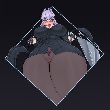 1girls, alternate costume, big breasts, breasts, evelynn, female, female only, huarbodraw, k/da evelynn, k/da series, large breasts, league of legends, looking at viewer, solo, thick thighs