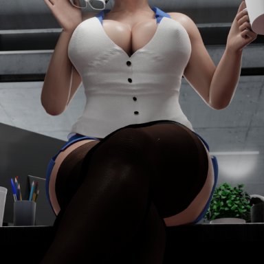 3d, blonde hair, busty, dc, dc comics, hourglass figure, karen starr, karen starr, power girl, prinxe, short hair, superman (series), tagme, wide hips