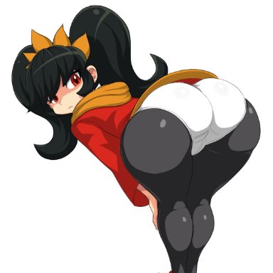 1girls, ashley (warioware), ass, bent over, female, female only, huge ass, jadf, looking at viewer, looking back, presenting, presenting hindquarters, solo, thick thighs, warioware