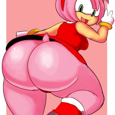 amy rose, anthro, ass, bedroom eyes, big butt, breasts, clothing, darky, eulipotyphlan, female, hair, hedgehog, hi res, huge butt, mammal