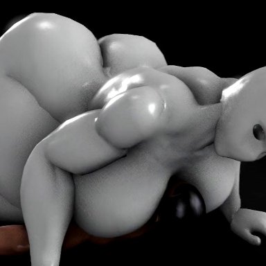 3d, alien, alien girl, animated, anthro, apple butt, ass shake, assjob, big ass, big breasts, big butt, big cock, black eyes, breast smother, breast smothering