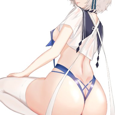 1girls, 2021, :p, ass, ass focus, azur lane, blue panties, breasts, brown eyes, dat ass, eyebrows, eyebrows visible through hair, female, female focus, female only