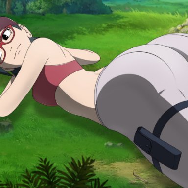 1girls, ass, ass, ass focus, big ass, big butt, black eyes, black hair, boruto: naruto next generations, bra, bubble ass, bubble butt, clothed, clothing, dat ass