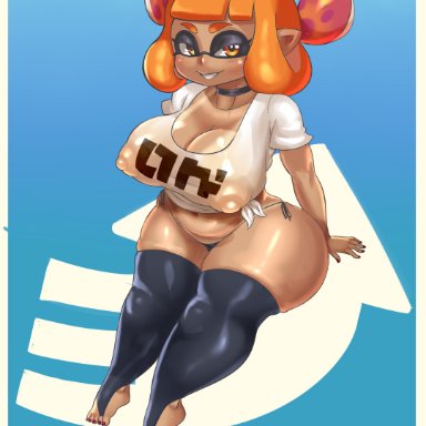 1girls, ass, big ass, big breasts, breasts, curvaceous, erozer, female, high resolution, huge breasts, humanoid, inkling, inkling girl, nintendo, nipples