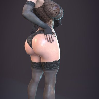 1girls, 3d, areolae, ass, big breasts, blender, breasts, claire redfield, female, female only, huge ass, large breasts, nipples, resident evil, resident evil 2