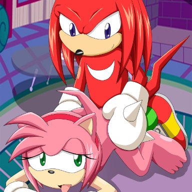 amy rose, ass, bbmbbf, doggy style, female, knuckles the echidna, male, male/female, mobius unleashed, nude, open mouth, palcomix, sega, sex, sonic (series)