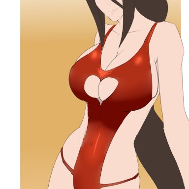 1girls, alternate version available, big breasts, boruto: naruto next generations, breasts, brown hair, busty, cleavage, cleavage cutout, clothed, clothing, female, female focus, female only, g-string