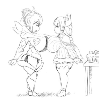 2girls, aged up, alternate breast size, ass, big breasts, dragon, dragon girl, dragon maid, female, fire emblem, fire emblem fates, humanoid, intelligent systems, kana (fire emblem), kana (fire emblem) (female)