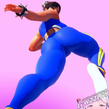 1girls, 3d, 3d (artwork), 3d animation, animated, ass, big ass, big breasts, big butt, big nipples, breasts, butt crack, butt focus, chun-li, cleavage