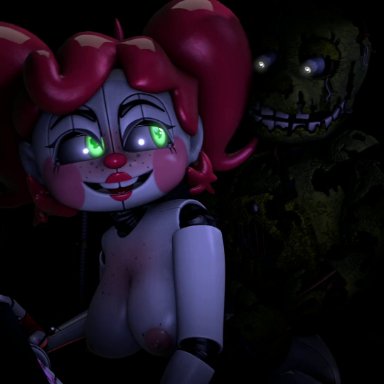 circus baby, elizabeth afton, father and daughter, five nights at freddy's, fnaf, springtrap, summer of 87 baby, william afton