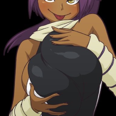 1girls, big breasts, bleach, breasts, dark-skinned female, dark skin, female, female only, large breasts, manyakis, shihouin yoruichi, solo