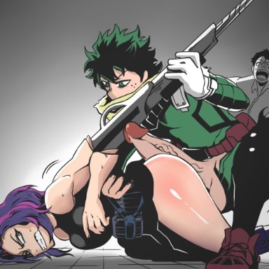 ass, big penis, cheating, clothed female, clothed male, clothed sex, deaf (artist), defeated, huge balls, huge cock, huge cock, imminent rape, imminent sex, izuku midoriya, lady nagant