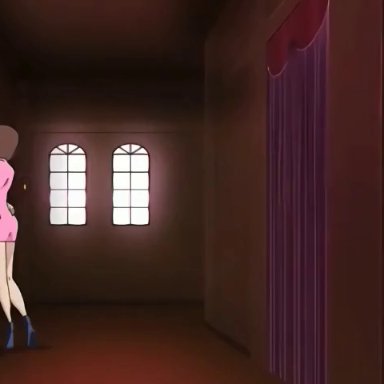 1girls, animated, anime, butt, dialogue, edit, english text, futanari, huge butt, intersex, iyashite agerun saiyuuki, iyashite agerun saiyuuki only, sound, stockings, subtitled