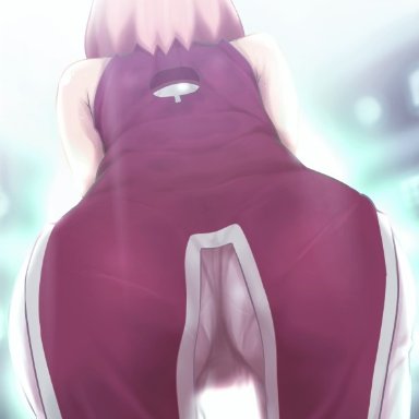 1girls, ass, ass focus, bare arms, bare shoulders, bent over, boruto: naruto next generations, clothing, dat ass, dress, eeshin (eishin5584), facing away, female, flashing, from behind