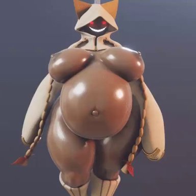 1girls, 3d, animated, areolae, ass, blazblue, blender, bouncing breasts, breasts, cghonk, dark-skinned female, dark skin, female, female only, huge ass