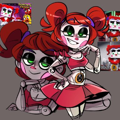 blush, circus baby, dress, five nights at freddy's, five nights at freddy's: sister location, green eyes, peargor, smug, tagme