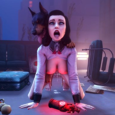 2018, 3d, bestiality, bioshock, bioshock infinite, cum, doggy style, elizabeth, elizabeth (bioshock infinite), from behind, from behind position, khornflakesfm, sex, tagme, zoophilia