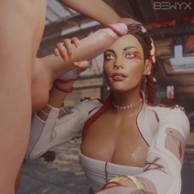 animated, apex legends, ball sucking, bewyx, britishkass, cum, cumstring, dark-skinned female, earrings, handjob, large penis, light-skinned male, loba, long fingernails, nail polish