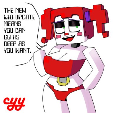 1girls, big breasts, circus baby, cleavage, clown, clown girl, cyyfapse, fazbear & friends, female, female only, five nights at freddy's, minecraft, robot, robot girl, sister location