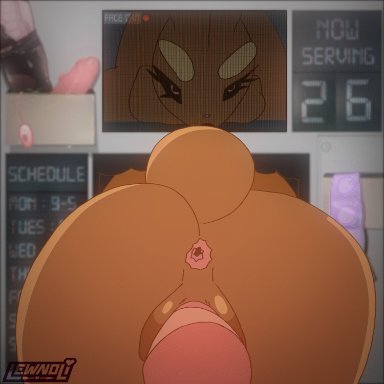 1boy1girl, animated, anthro, anus, disembodied penis, female, female penetrated, genitals, hi res, lewnoli, lopunny, male, male/female, male penetrating, male penetrating female