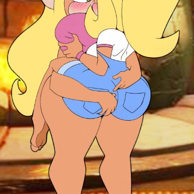 2girls, activision, anthro, ass, barefoot, big ass, big breasts, blonde hair, blush, coco bandicoot, crash (series), dongitos, feet, furry, grabbing