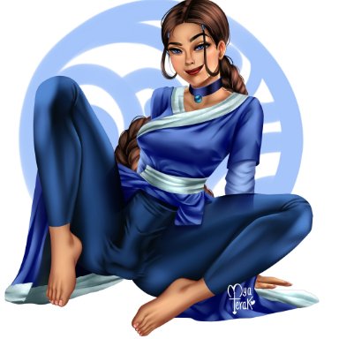 1futa, absurd res, aged up, athletic, avatar futanari, avatar the last airbender, barefoot, blue eyes, braid, breasts, brown hair, bulge, choker, clothed, clothing