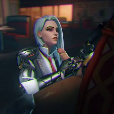 1boy, 1girls, 3d, animated, ashe (overwatch), blowjob, cum, cum in mouth, cum inside, deepthroat, fellatio, female, handjob, male, male/female