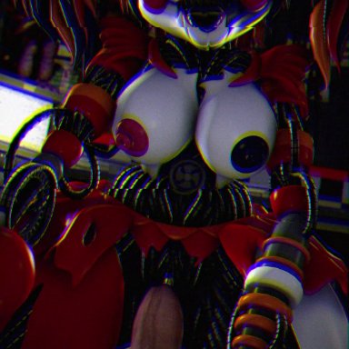 4k, 60fps, animated, animatronic, ass, baby (fnafsl), blue hair, bouncing breasts, breasts, circus baby, circus baby (fnaf), cowgirl, cowgirl position, creepy, edit