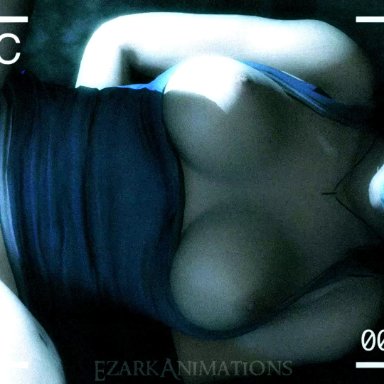 1boy, 1girl, 3d, anal, anal sex, animated, arms behind back, bound arms, camera view, exposed breasts, ezark animations, jill valentine, muffled moaning, rape, resident evil