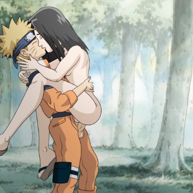 2boys, anal, anal sex, artist signature, ass, black hair, blonde hair, dedx, exposed penis, femboy, gay, haku (naruto), headband, kissing, male/male