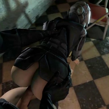 3d, alyx vance, ambiguous penetration, citizen, clothes removed, clothing, cum inside, female, female penetrated, from behind, half-life, half-life 2, human, male, male/female