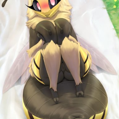 1girls, 4k, 4k resolution, anthro, ass, beautiful, bee, big breasts, big nipples, blossom (thousandfoldfeathers), breasts, cleavage, cute, female, female only