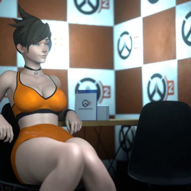 3d, animated, blender, blizzard entertainment, dialogue, exhibitionism, eye contact, looking at viewer, no panties, overwatch, pixiewillow, revealing clothes, revealing pussy, reveals, shaved pussy