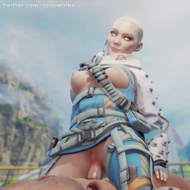 1boy, 1girl, 1girls, 3d, 4k, animated, apex legends, bald, big breasts, big penis, blender, bouncing breasts, breasts, breathing, cowgirl position