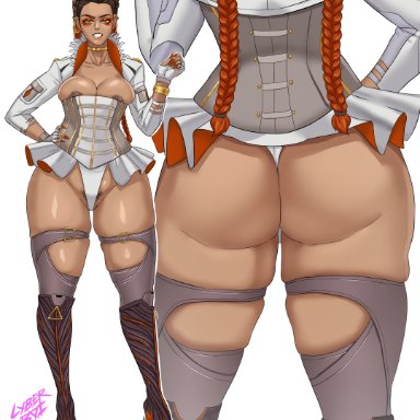 apex legends, big ass, big breasts, cyberboi, hairy pussy, loba, loba andrade, milf, short skirt, thick, thick thighs, tight clothing