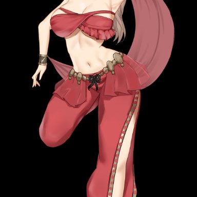 ann takamaki, armpits, belly, belly dancer, big breasts, blonde hair, feet, looking at viewer, midriff, nvl, persona, persona 5, tongue out, twintails