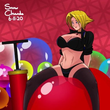 air inflation, animated, balloon, balloons, belly expansion, belly inflation, blonde hair, hose in butt, hose inflation, inflation, moaning, snowchanda (artist), sound, tagme, video