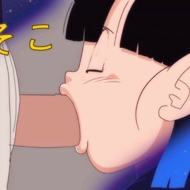 1boy, 1girls, age difference, animated, blowjob, candykid, closed eyes, dragon ball, dragon ball gt, evilaudio, faceless male, fellatio, female, male, oral