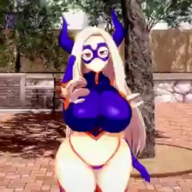 1girl, 1girls, 3d, animated, artist request, ass, ball, big breasts, blonde hair, breast expansion, breasts, butt, costume, curvaceous, curvy