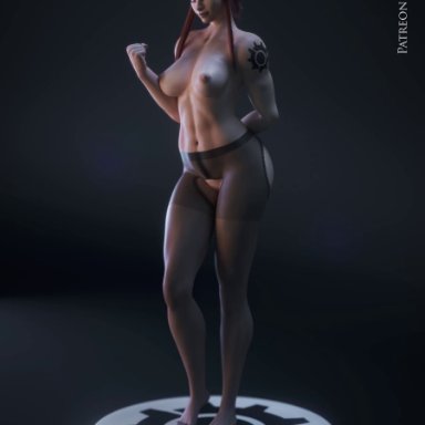 1girls, 3d, animated, ass, big ass, big breasts, breasts, brigitte, female, female only, large breasts, no sound, overwatch, solo, turntable