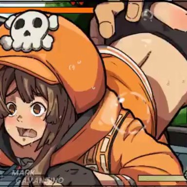 ahe gao, ahegao, animated, ass, blush, blushing, drooling, from behind, from behind position, guilty gear, losloslos (lx3), losloslos lx3, mark gavatino, may (guilty gear), ripped clothes