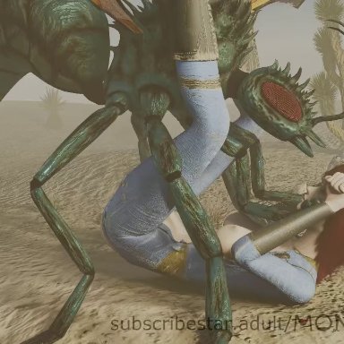 1girls, 1insect, 3d, animated, bestiality, blender, breasts, caught, cazador, fallout, fallout new vegas, female, female on feral, feral, forced