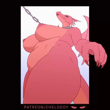 1girls, animated, big ass, big breasts, bubble ass, bubble butt, chelodoy, dragon, dragon (shrek), larger female, no sound, presenting anus, scalie, shrek (series), video